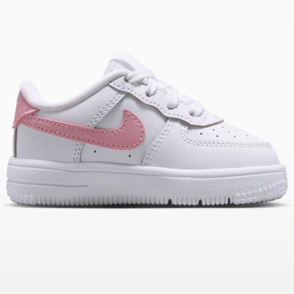 [Nike] NIB/NWT Baby FORCE 1 ONE LOW White and Pink Sneakers - Size 7C